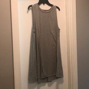 Gray and white striped dress